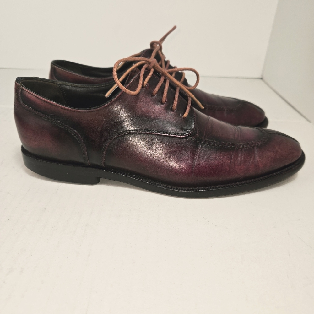 Allen Edmonds Belgium Oxford Dress Shoes Mens 8.5 B Burgundy Oxblood Toe Derby